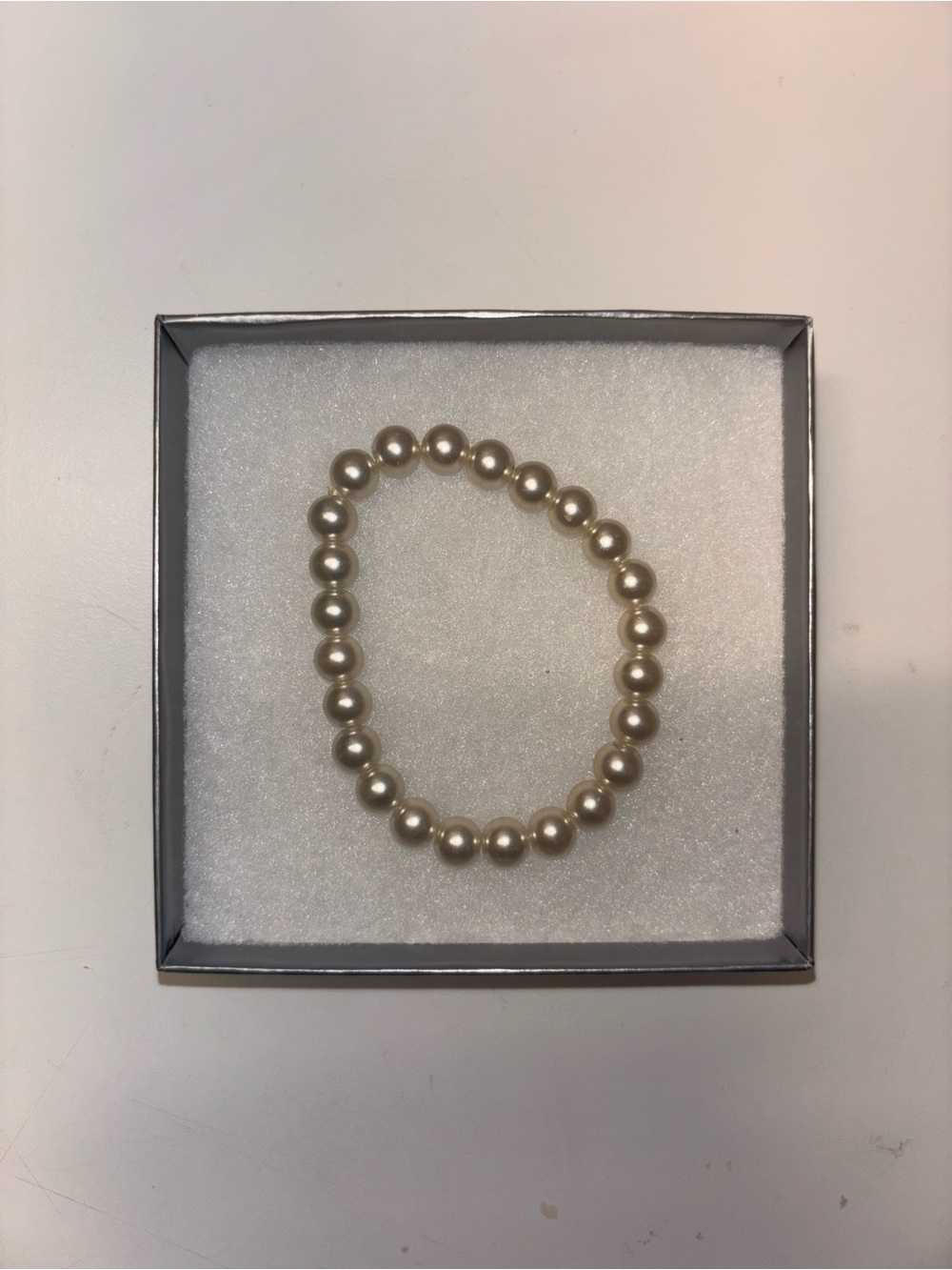 Classic Faux Pearl Stretch Bracelet - Ivory Pearls